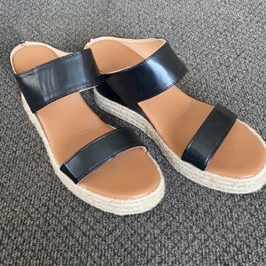 NWOT leather upper espadrilles